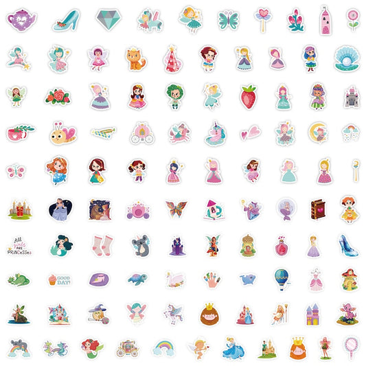100PCS DIY Waterproof Stickers - Fairytales