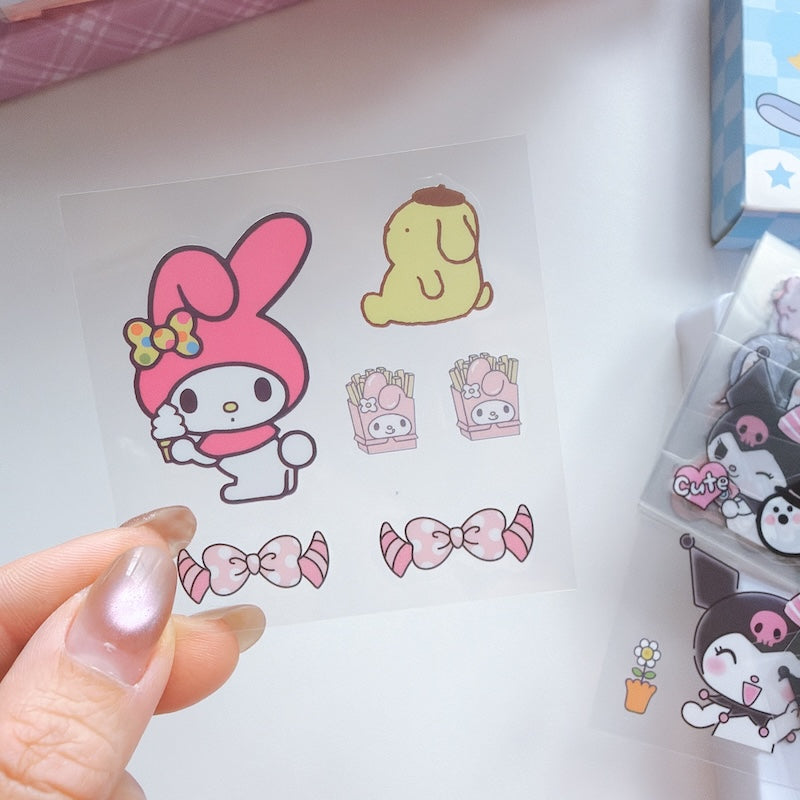 Cute Cartoon PET Transparent Waterproof Stickers – 100PCS Set