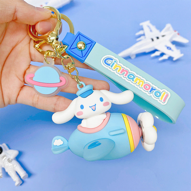 Cute Rotating Airplane Keychain
