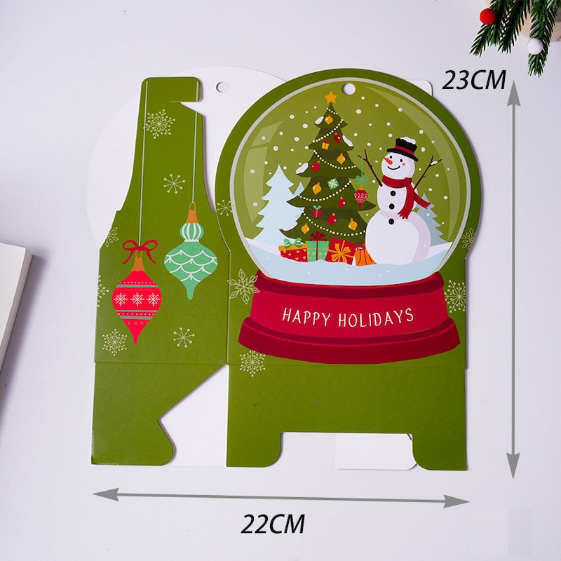 Christmas Snow Globe Ribbon Gift Box – Festive Red & Green (2-Pack)