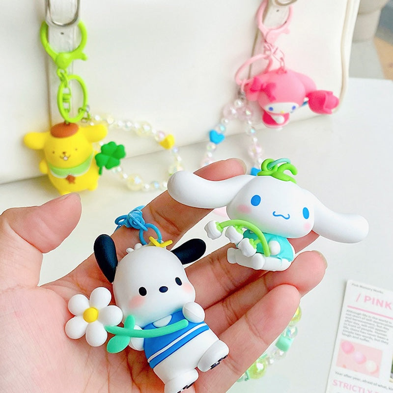 Sanrio Floral Beaded Keychain
