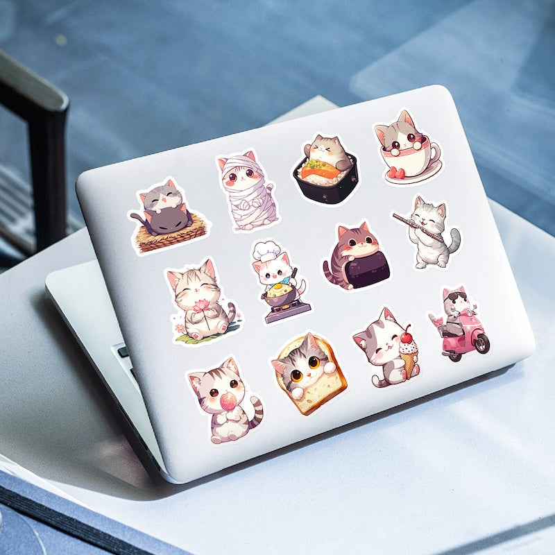 50PCS DIY Waterproof Stickers - Cute Cats