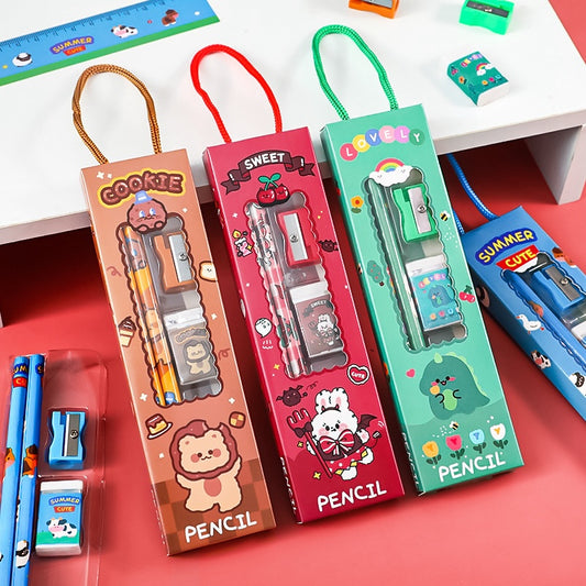 Cute Cartoon 5 PCS Stationery Set