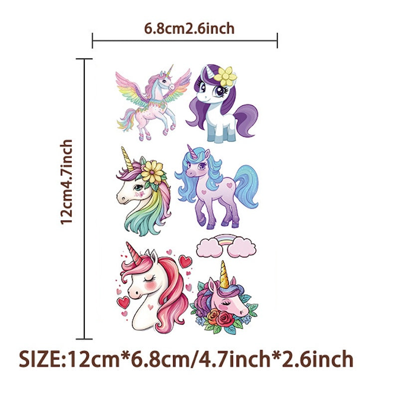 Cute Temporary Tattoos 10 Sheets - Unicorns