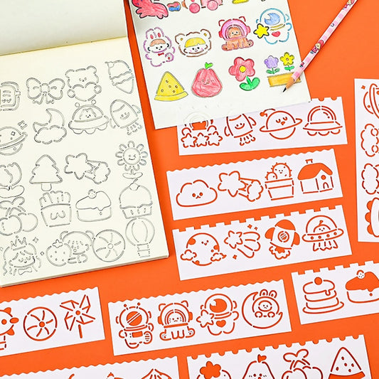 Cute Drawing Stencil 4 PCS Ruler Set
