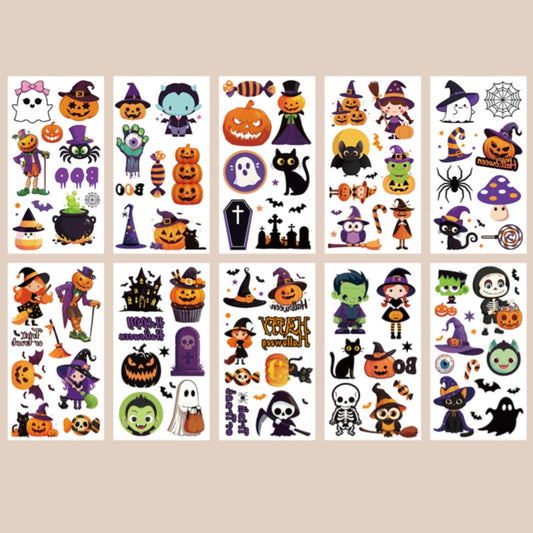 Cute Temporary Tattoos 10 Sheets - Halloween