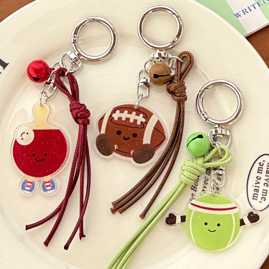 Cute Sports Acrylic Bell Keychain Charm