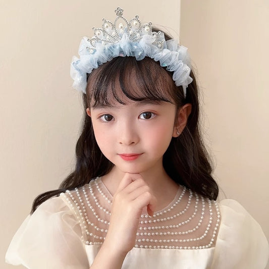 Princess Crown Pearl Bow Headband
