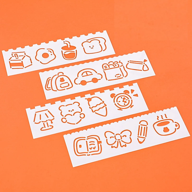 Cute Drawing Stencil 4 PCS Ruler Set