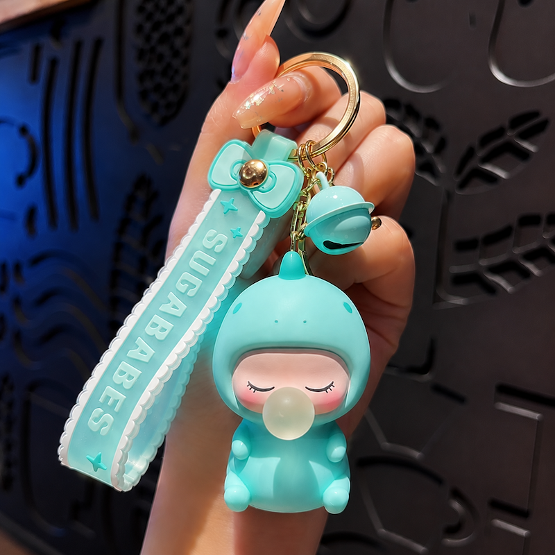 Bubble Dinosaur Baby Silicone Keychain