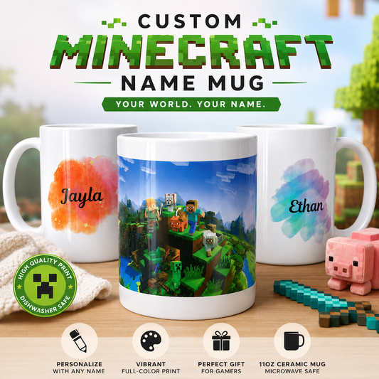 Personalized Minecraft-Inspired Mug