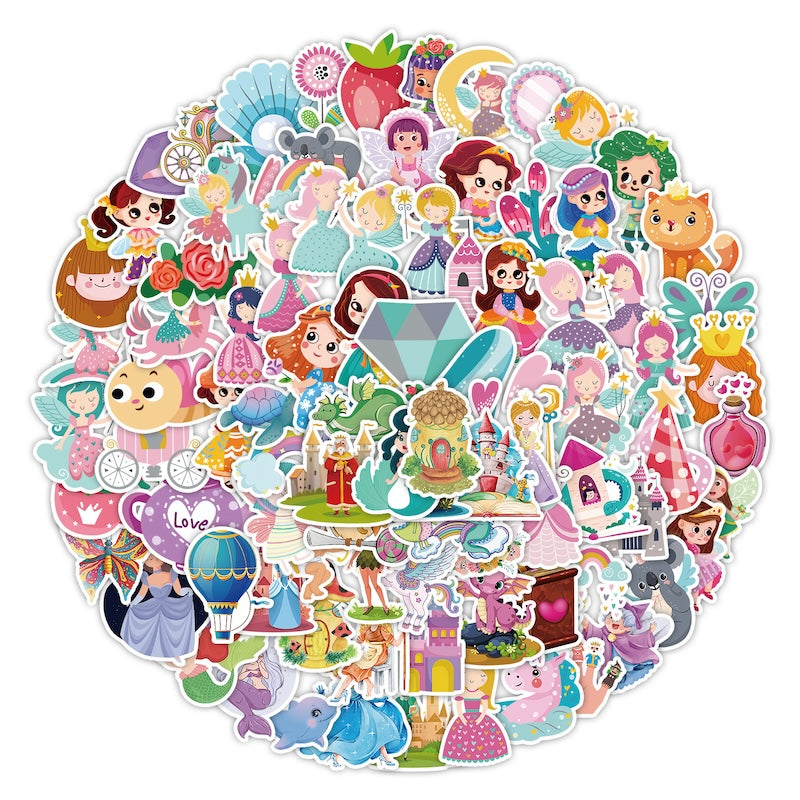 100PCS DIY Waterproof Stickers - Fairytales