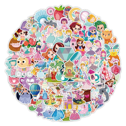 100PCS DIY Waterproof Stickers - Fairytales