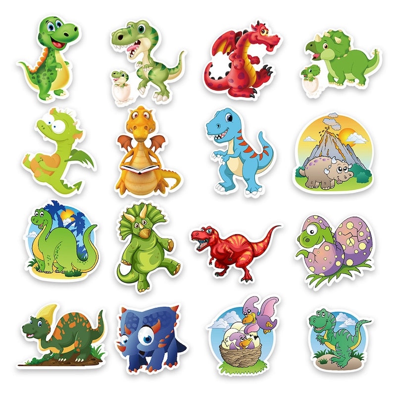 50PCS DIY Waterproof Stickers - Dinosaurs