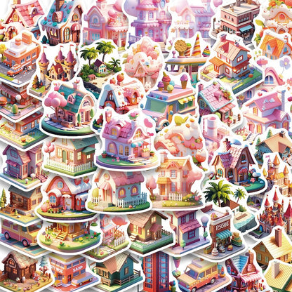 50PCS DIY Waterproof Stickers - Candy House
