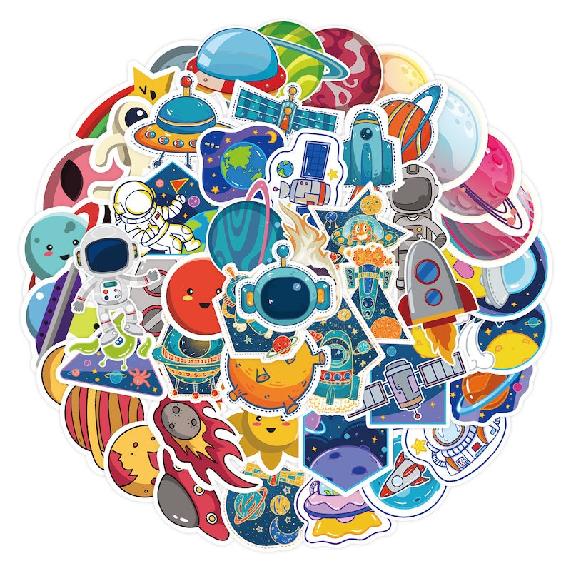 50PCS DIY Waterproof Stickers - Space