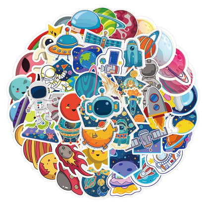 50PCS DIY Waterproof Stickers - Space