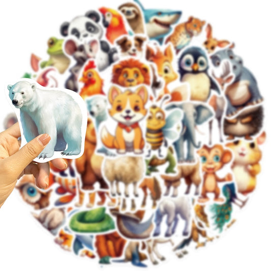50PCS DIY Waterproof Stickers - Animals
