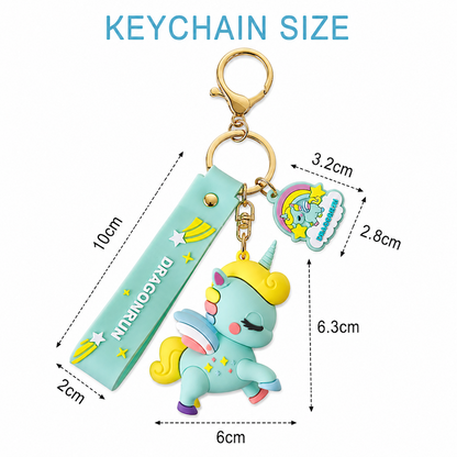 Rainbow Unicorn Silicone Keychain
