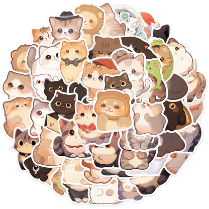 50PCS DIY Waterproof Stickers - Cute Cats