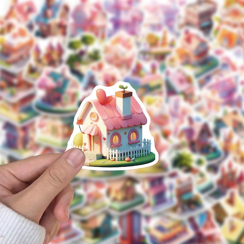 50PCS DIY Waterproof Stickers - Candy House