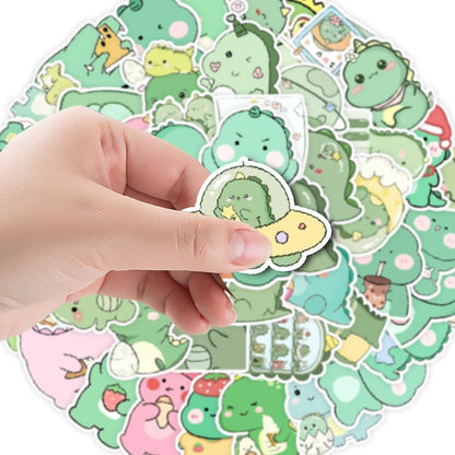 50PCS DIY Waterproof Stickers - Cute Dinosaurs