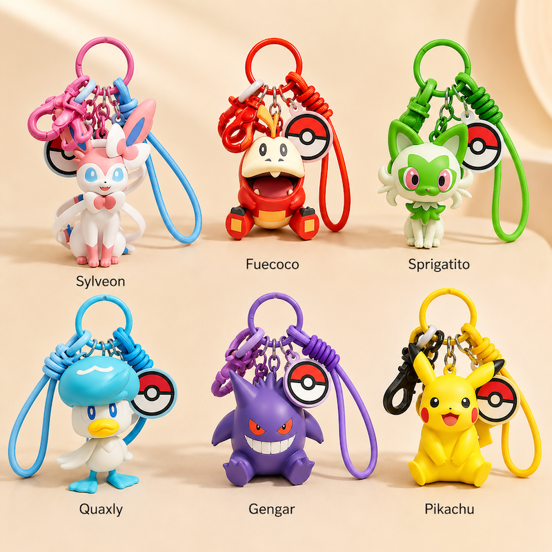 Pokémon Premium Keychain Charm – Poké Ball Style with Color Strap