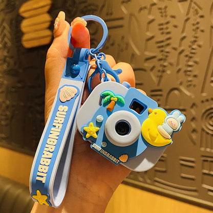 Cute Surf Bunny Projector Camera Keychain