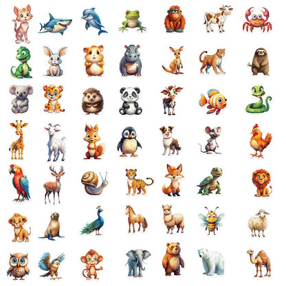 50PCS DIY Waterproof Stickers - Animals