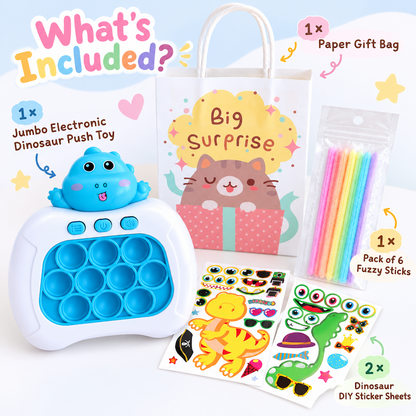 Jumbo Dinosaur Push Toy & DIY Goodie Bag Set