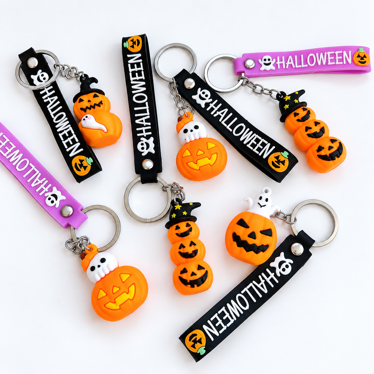 Halloween Goodie Bags for Kids – 6 Piece Set (Bag, Stickers, Keychain, Pencil, Eraser, Notebook)