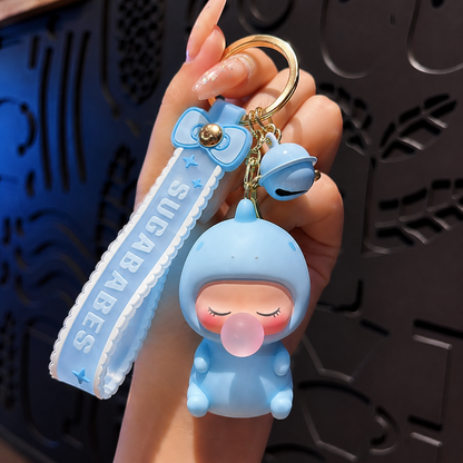 Bubble Dinosaur Baby Silicone Keychain