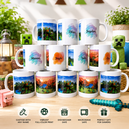 Personalized Minecraft-Inspired Mug