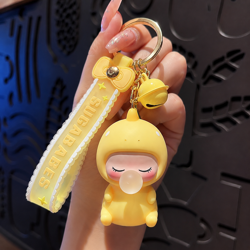 Bubble Dinosaur Baby Silicone Keychain