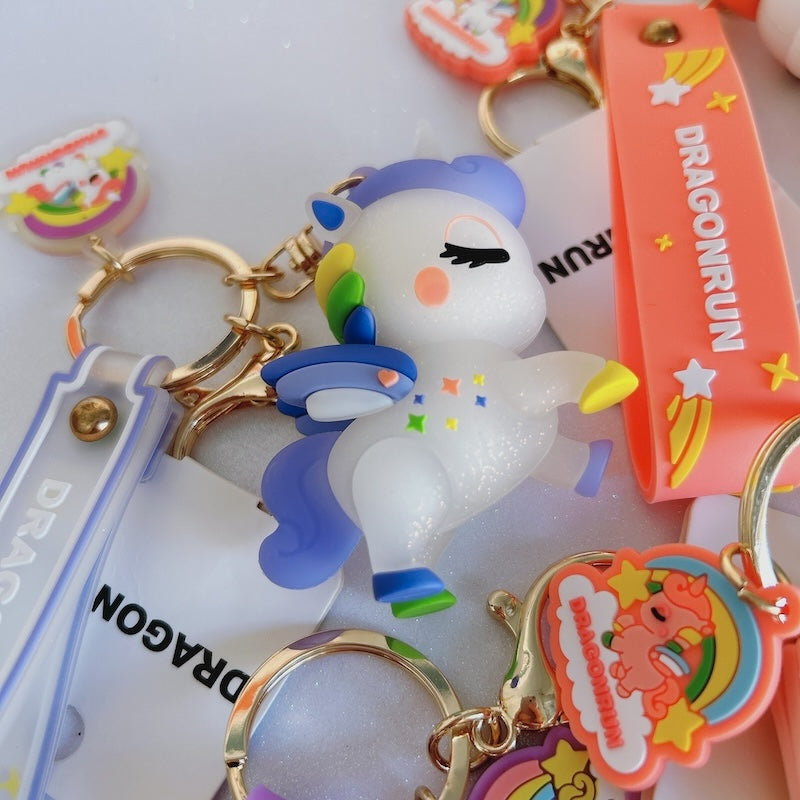 Rainbow Unicorn Silicone Keychain