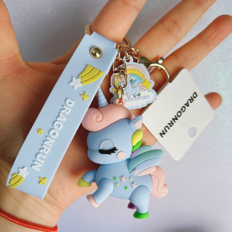 Rainbow Unicorn Silicone Keychain