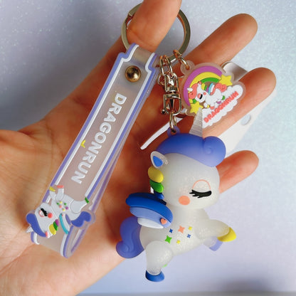 Rainbow Unicorn Silicone Keychain