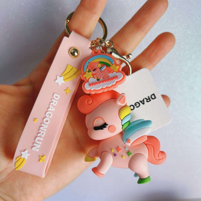 Rainbow Unicorn Silicone Keychain