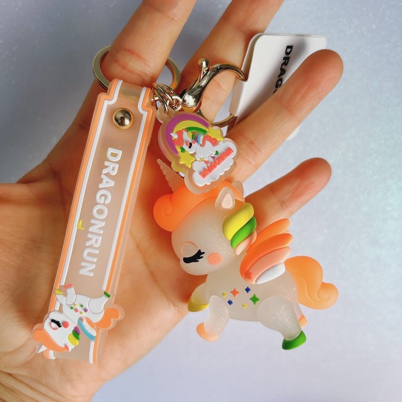 Rainbow Unicorn Silicone Keychain