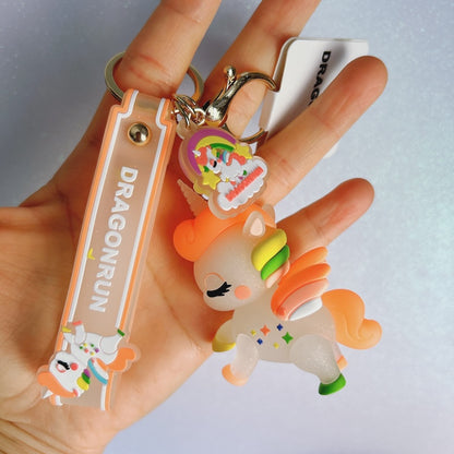 Rainbow Unicorn Silicone Keychain