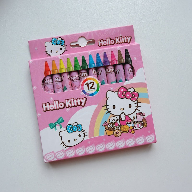 Cute Cartoon Mini Crayons – 12 Colors Set