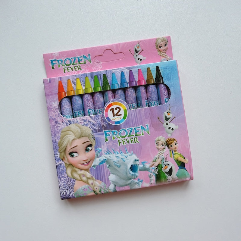 Cute Cartoon Mini Crayons – 12 Colors Set