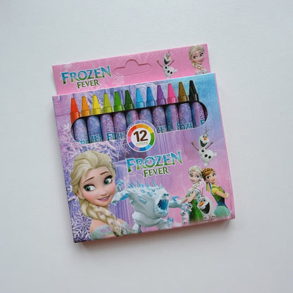 Cute Cartoon Mini Crayons – 12 Colors Set