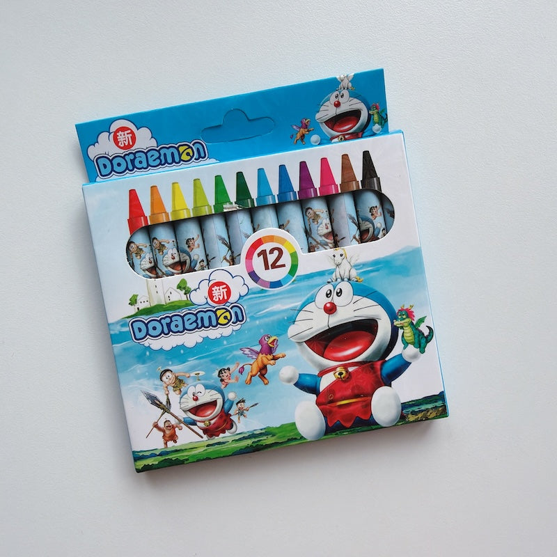 Cute Cartoon Mini Crayons – 12 Colors Set