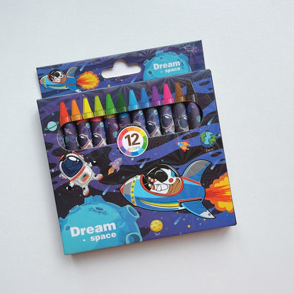 Cute Cartoon Mini Crayons – 12 Colors Set