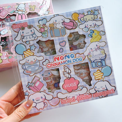 Cute Cartoon PET Transparent Waterproof Stickers – 100PCS Set