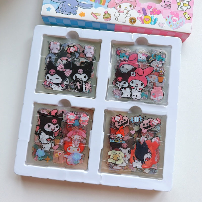 Cute Cartoon PET Transparent Waterproof Stickers – 100PCS Set
