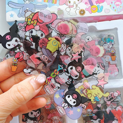Cute Cartoon PET Transparent Waterproof Stickers – 100PCS Set