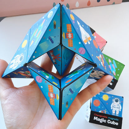 Galaxy Magnetic Infinity Cube – Geometric Folding Puzzle Toy