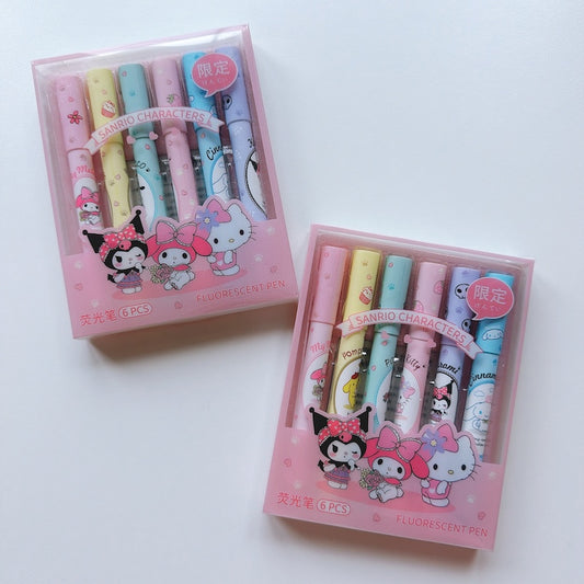 Cute Cartoon Highlighter Set (6 Pack)